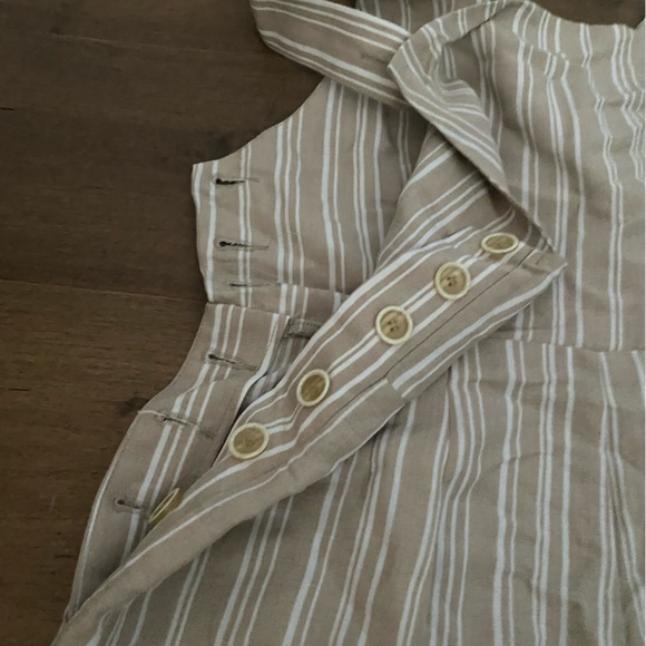 Side Party beige and white striped overalls - size medium - Picture 4 of 5
